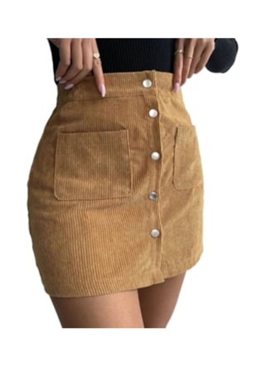 Fusta GSEDAOX galbena din poliester pentru femei, XL INTL