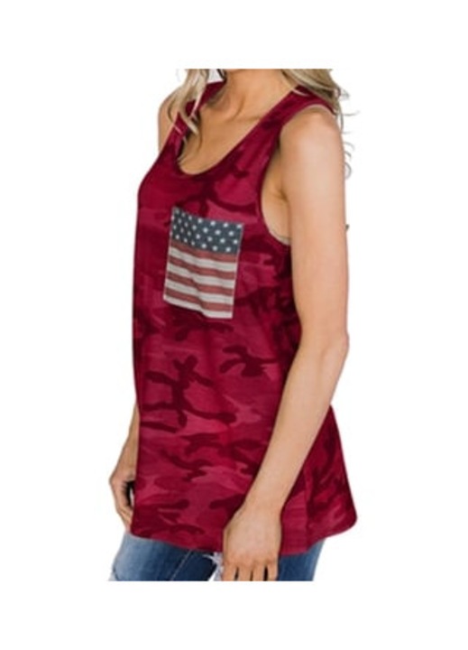 Maiou pentru femei GSEDAOX, bumbac, rosu