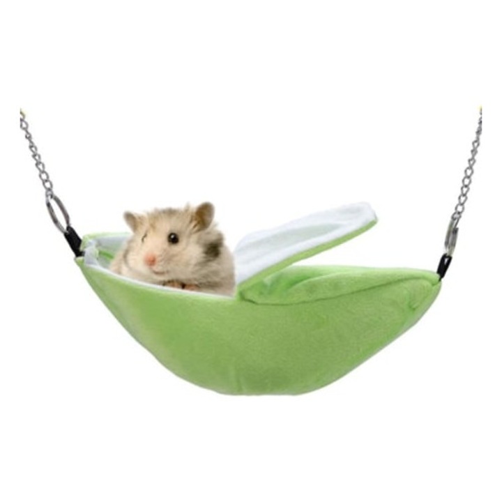 Culcus pentru hamster in forma de banana, galben, pentru gerbili, chinchile si porcusori de guineea