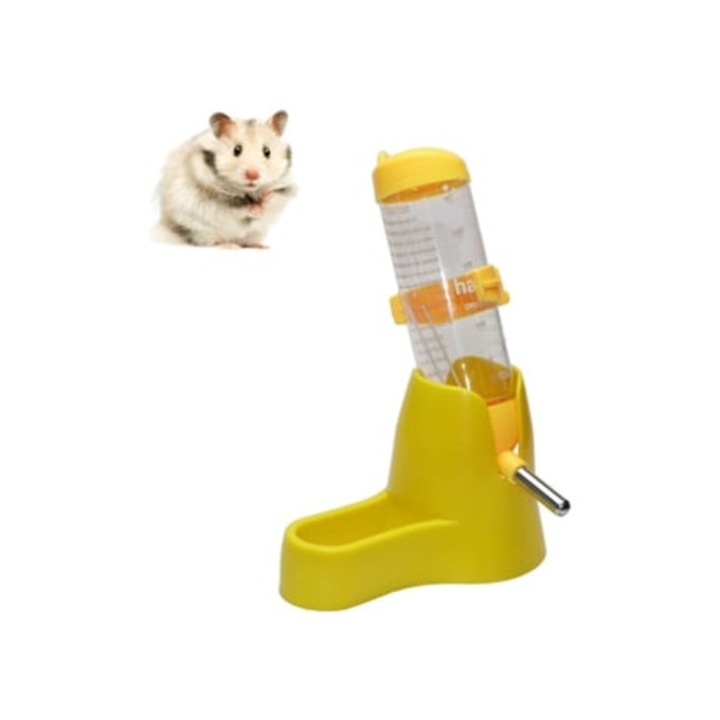 Dispenser automat pentru apa pentru hamsteri, 80ml, roz, cu baza