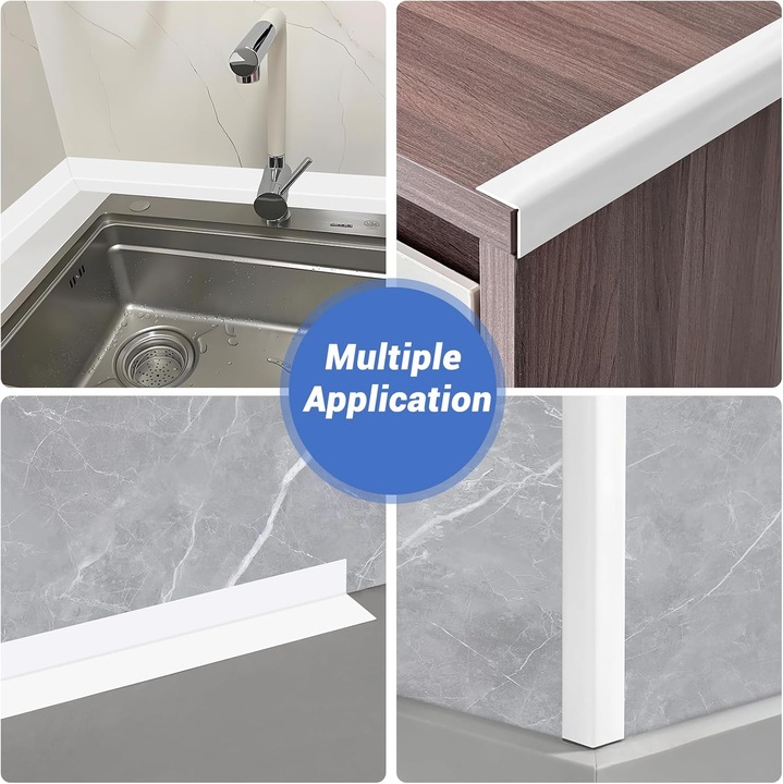 Banda de margine PVC autocolanta, 3 metri, 2 cm, gri lemn