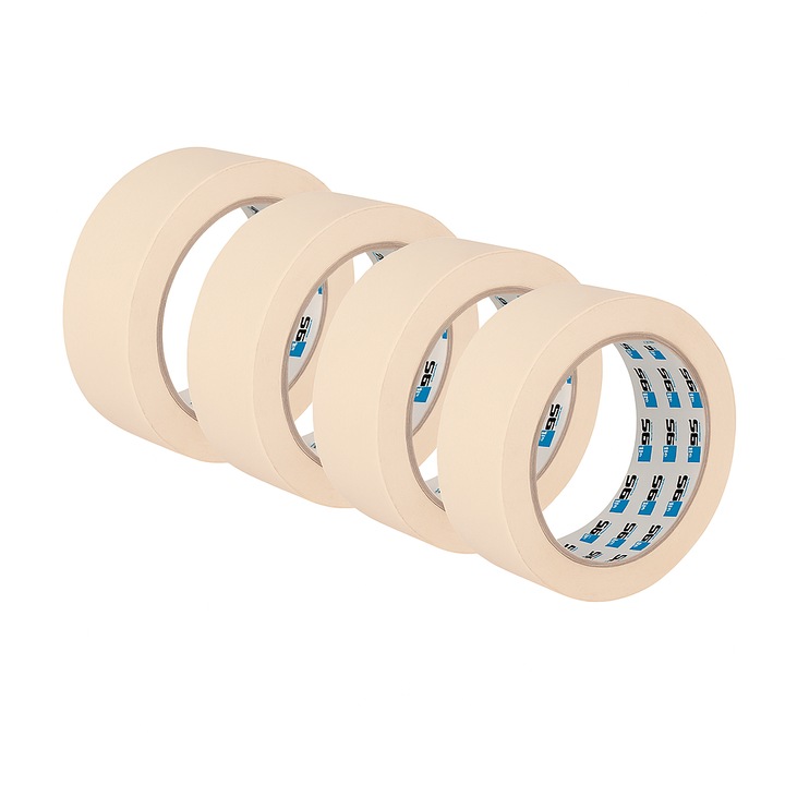 Комплект от 4 маскиращи ленти на полукрепирана хартиена основа, с лепило на базата на естествен каучук SV50 48мм/40м BS