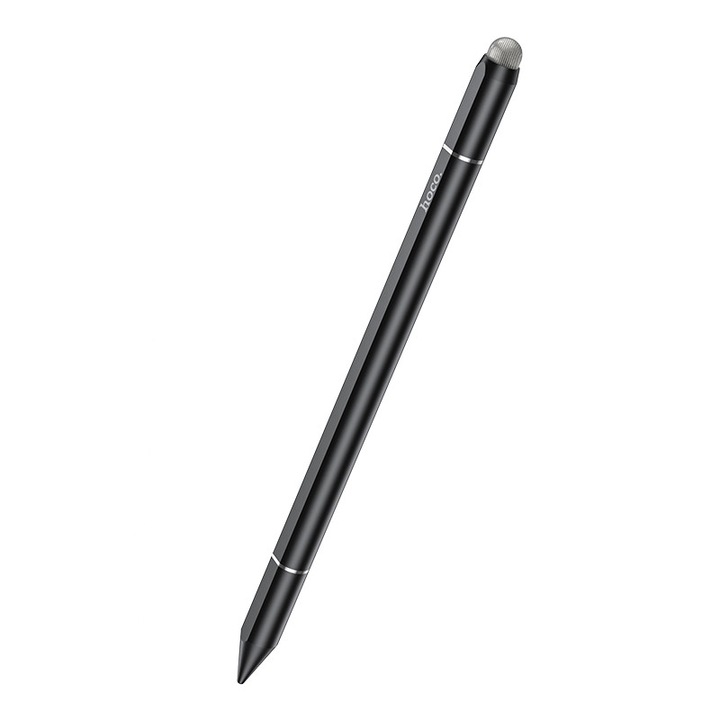 Creion capacitiv DD Daden GM111, Stylus pen 3 în 1, vârf nano mesh, negru