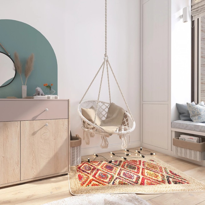 Covor Living & Dormitor Brillant BYD 38024, 80x120 cm, Geometric, Multicolor, Rectangular, Poliester – Modern & Usor de Intretinut