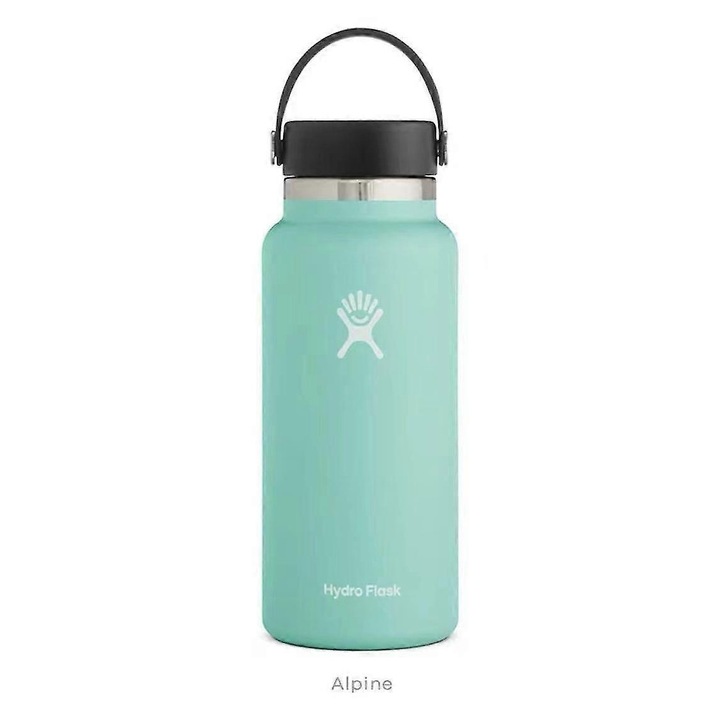 Термос от неръждаема стомана, 32/40 oz, капак със сламка, изумрудено зелен