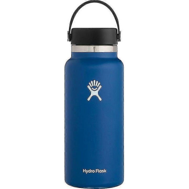 Rozsdamentes acél termosz, 32/40 oz, szívószálas kupakkal, sötétkék