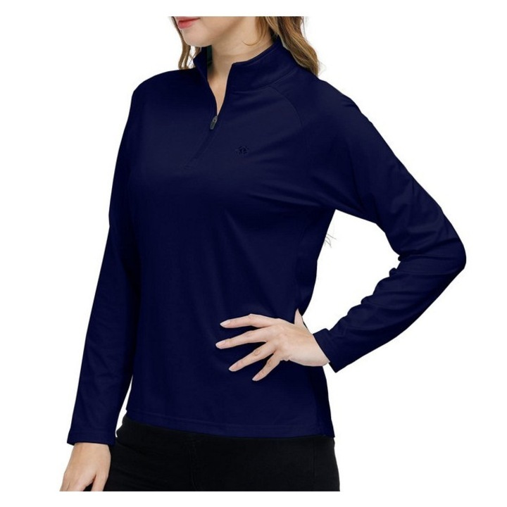 Bluza sport MoFiz, guler ridicat, bleumarin, Bleumarin