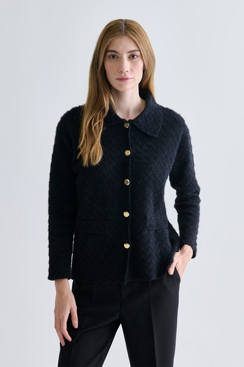 LC WAIKIKI, Cardigan lejer cu aspect pufos, Albastru ultramarin