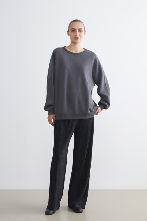 LC WAIKIKI, Pantaloni drepti cu talie inalta, Negru