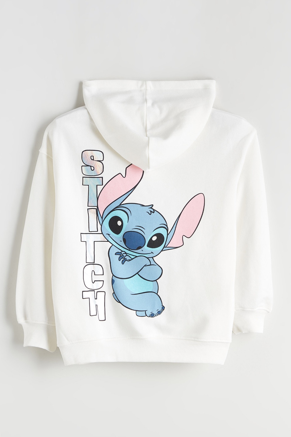 LC WAIKIKI, Hanorac din amestec de bumbac cu imprimeu Stitch, Alb