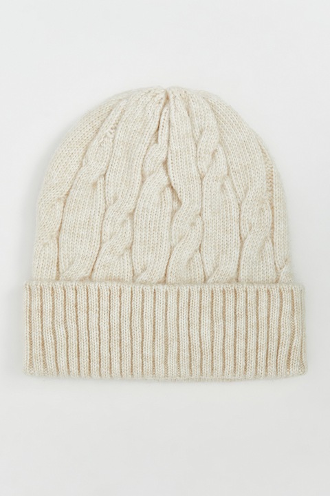 LC WAIKIKI, Caciula elastica cu model torsade, Alb fildes