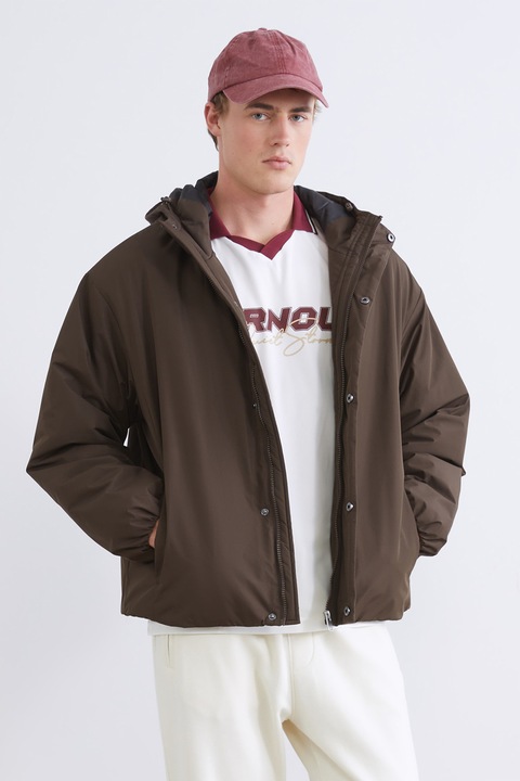 LC WAIKIKI, Geaca cu vatelina si gluga, Maro inchis