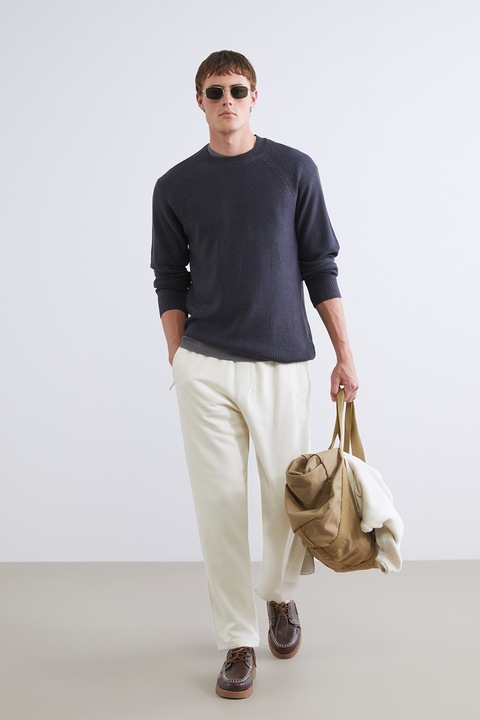 LC WAIKIKI, Pantaloni de trening cu talie ajustabila, Alb murdar