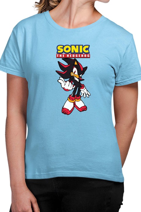 Tricou dama SONIC the Hedgehog OPT Shadow 01, Albastru deschis