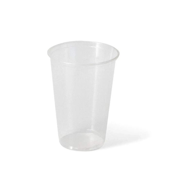 Cana, fara, 200 ml, diametru 71 mm, pentru bauturi reci, pentru deserturi, culoare naturala, set de 100 de bucati, material PLA, biodegradabil, sigur pentru alimente, a se pastra intr-un loc uscat