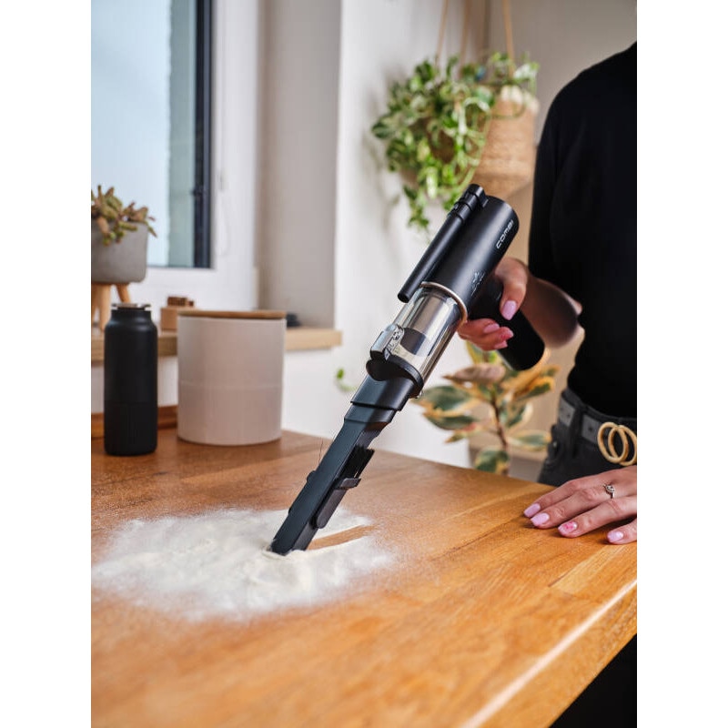 Aspirator de mână ETA Combi 0426 90000, motor BLDC 110 W, negru, acumulator Li-Ion 10.8 V, set accesorii inclus