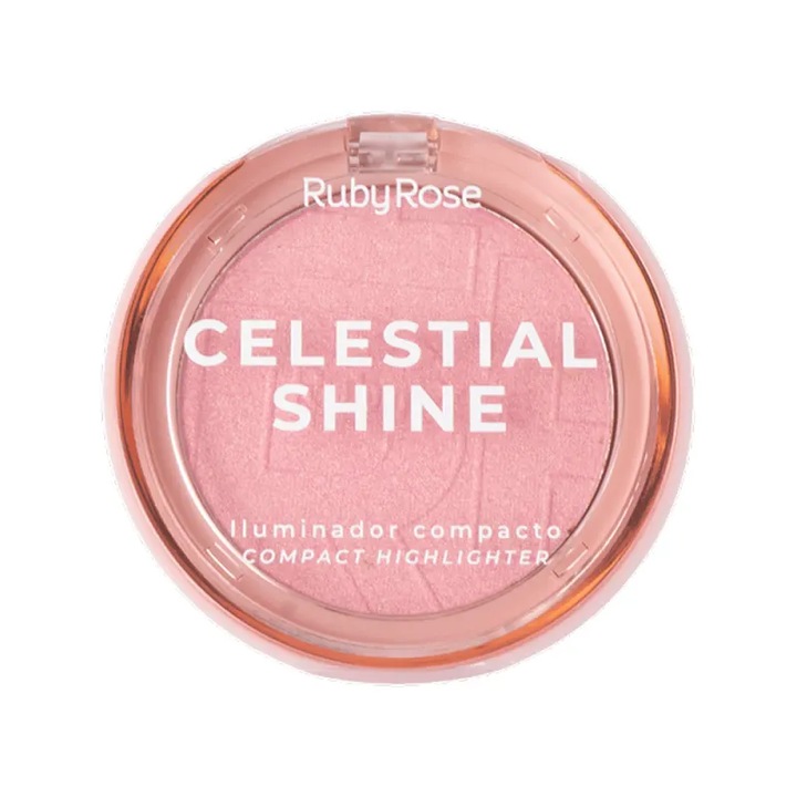 Iluminator compact Ruby Rose Celestial Shine, textura pudra, roz