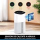 Intelligens légtisztító, Ultrixe, Wi-Fi, True HEPA szűrő, 4 rétegű szűrés, PM2.5 érzékelő, 3 sebesség, 50 m2 lefedettség, éjszakai mód, fehér