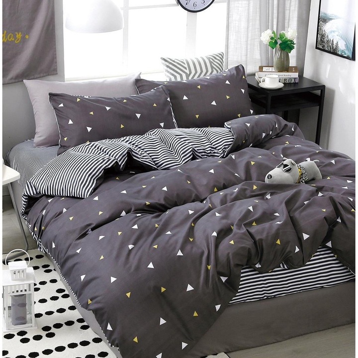 Ágynemű huzat szett, gumis lepedő nélkül, 4 részes Airedale FX050