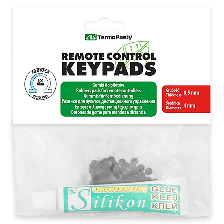 Távirányító tok, AG Termopasty, PIL2001, vezetőképes gumihengerekkel és szilikon ragasztóval