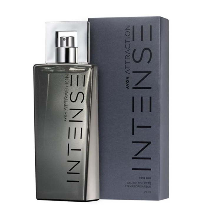 Apa de parfum Avon Attraction Intense pentru bărbați 75 ml, parfum lemnos-oriental, note de mandarină și ambra