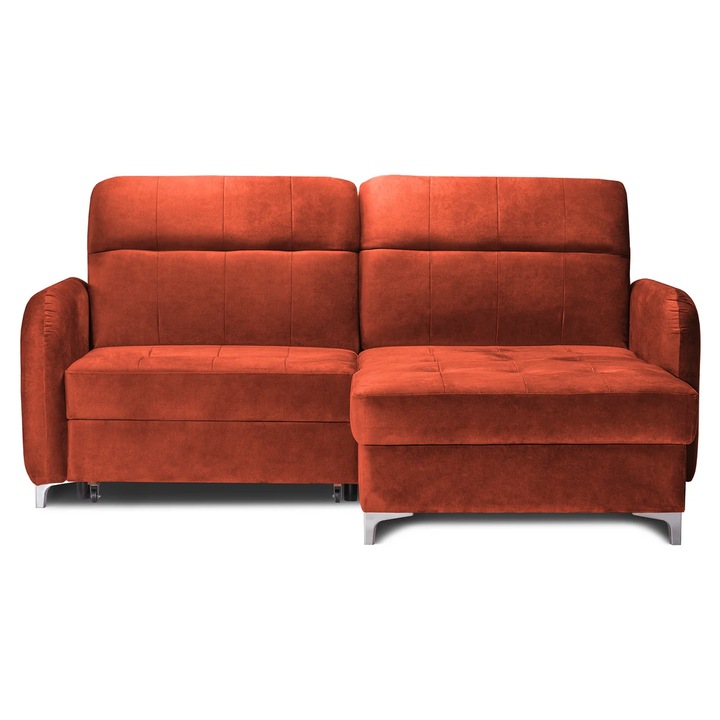 Coltar Extensibil STUDIO, Interschimbabil cu lada depozitare si tetiere reglabile, 220x160x105 cm, Caramiziu - Whisper