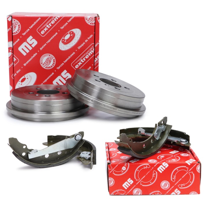 Master-Sport fékdob és fékpofa készlet, Audi A2 (8Z0), 24022000371, 1.2 TDI, 1.4 TDI, 1.4, fekete szín.