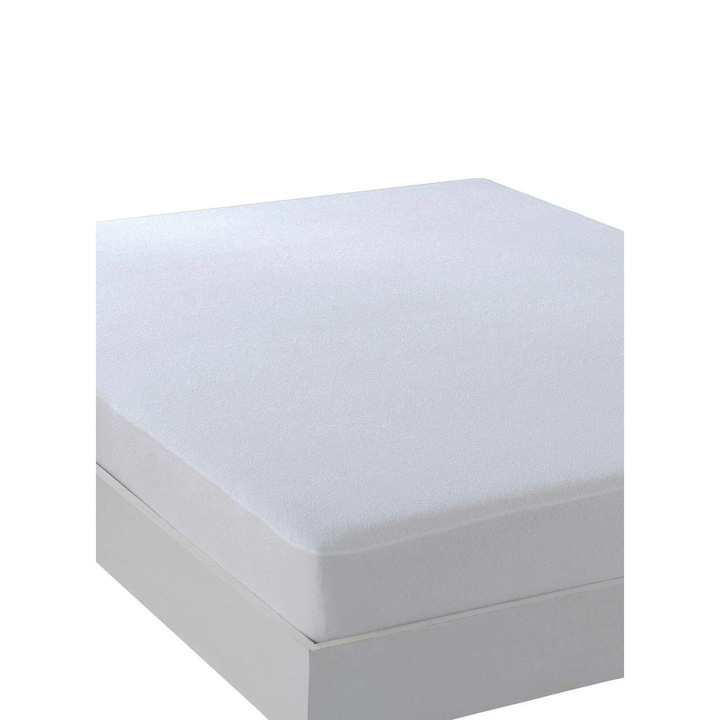 Husa de protectie pentru saltea Rotop, impermeabila, alba, 160x200cm