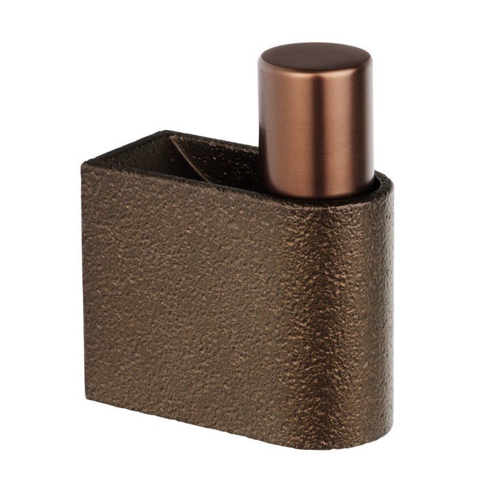 Cuier, Viefe, Casey, finisaj bronz mat/texturat, 23x61 mm