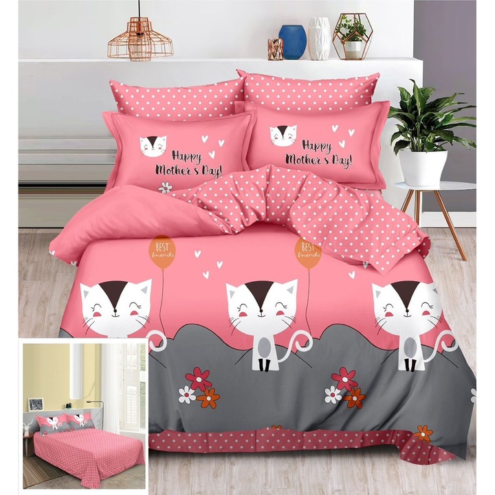 6 részes Mei SF004 ágynemű huzat gumis lepedő nélkül