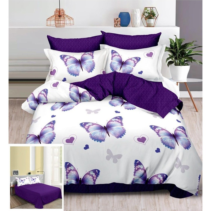 Ágynemű huzat szett, gumi nélküli, 6 részes, Aldo SF144