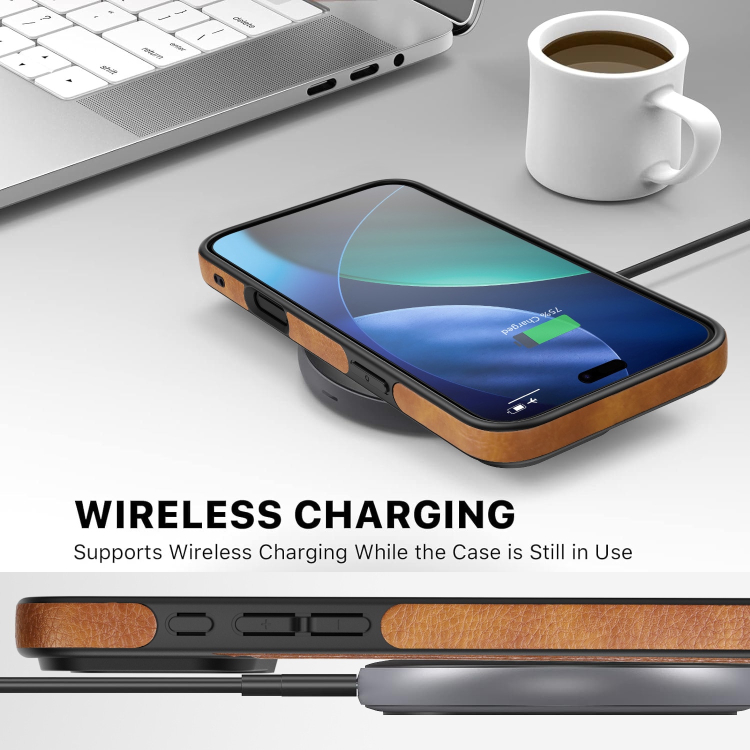 Husa pentru iPhone 17 Pro Max, CloudCradle, Compatibila pentru iPhone 17 Pro Max, din piele premium, eleganta si frumoasa cu design vegan Scut de protectie Maner anti-alunecare Piele cu cusaturi perfecte cu aspect vintage, Maro