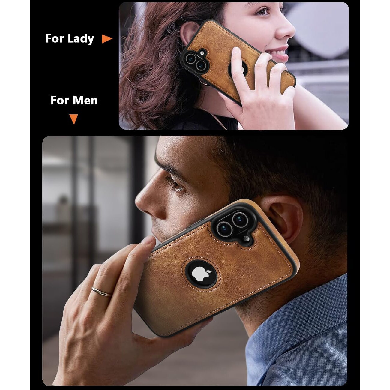 Husa pentru iPhone 17, CloudCradle, Compatibila pentru iPhone 17, din piele premium, eleganta si frumoasa cu design vegan Scut de protectie Maner anti-alunecare Piele cu cusaturi perfecte cu aspect vintage, Maro