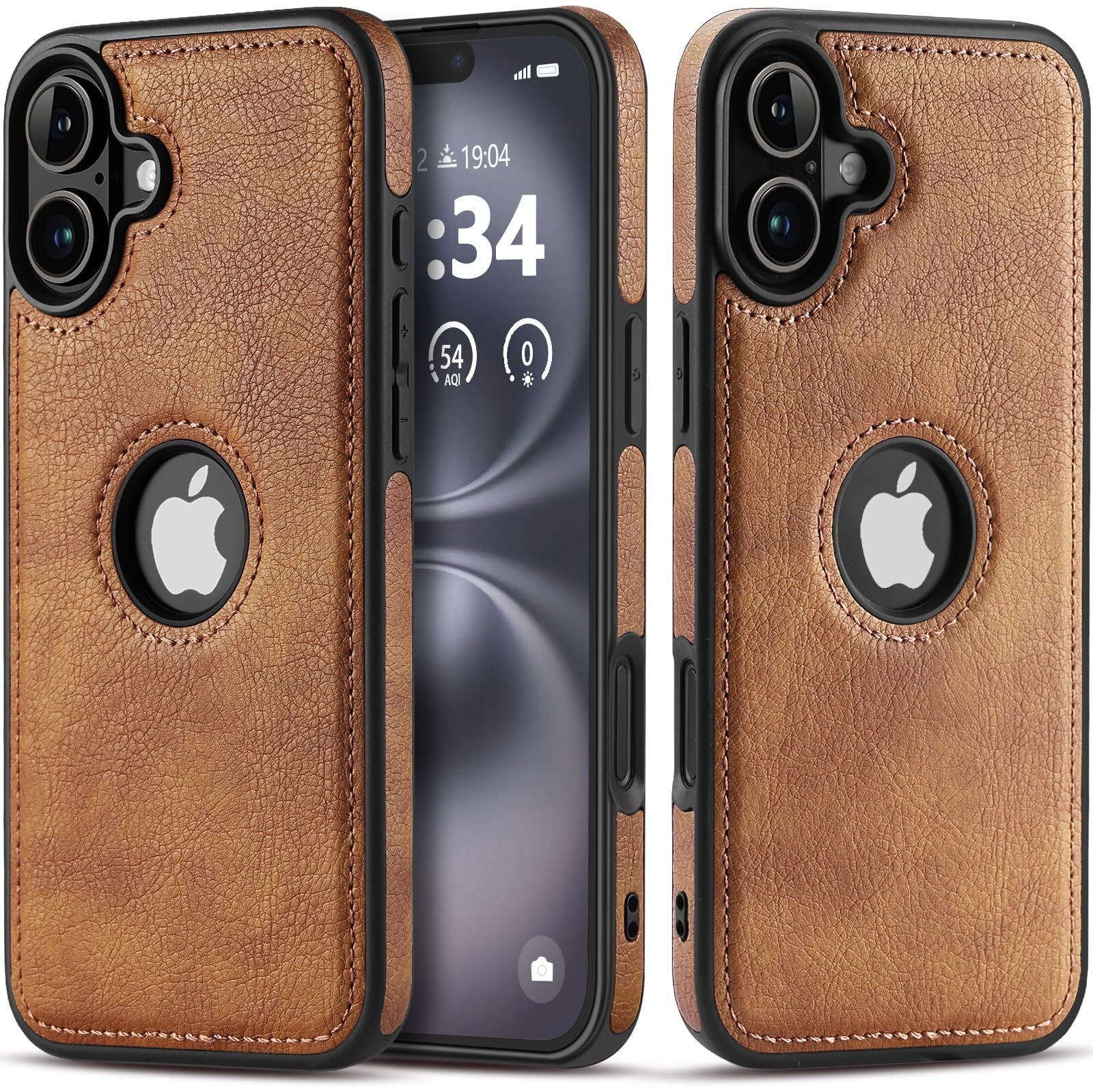 Husa pentru iPhone 17, CloudCradle, Compatibila pentru iPhone 17, din piele premium, eleganta si frumoasa cu design vegan Scut de protectie Maner anti-alunecare Piele cu cusaturi perfecte cu aspect vintage, Maro