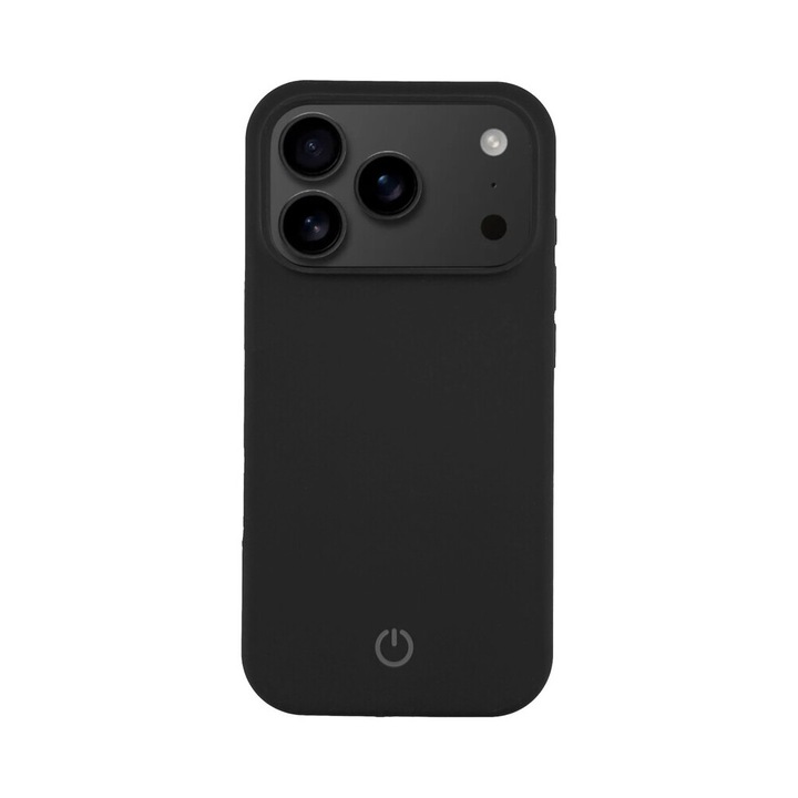 Husa de protectie CENTO Rio compatibila cu Apple Iphone 17 Pro, Negru, Silicon Premium Mat, Slim, Anti zgarieturi, Anti soc, cu margini ridicate pentru protectia ecranului si a camerei
