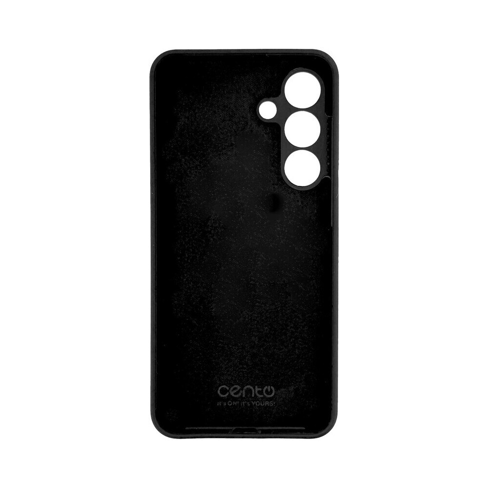 Husa de protectie CENTO Rio compatibila cu Samsung S25 FE, Negru, Silicon Premium Mat, Slim, Anti zgarieturi, Anti soc, cu margini ridicate pentru protectia ecranului si a camerei