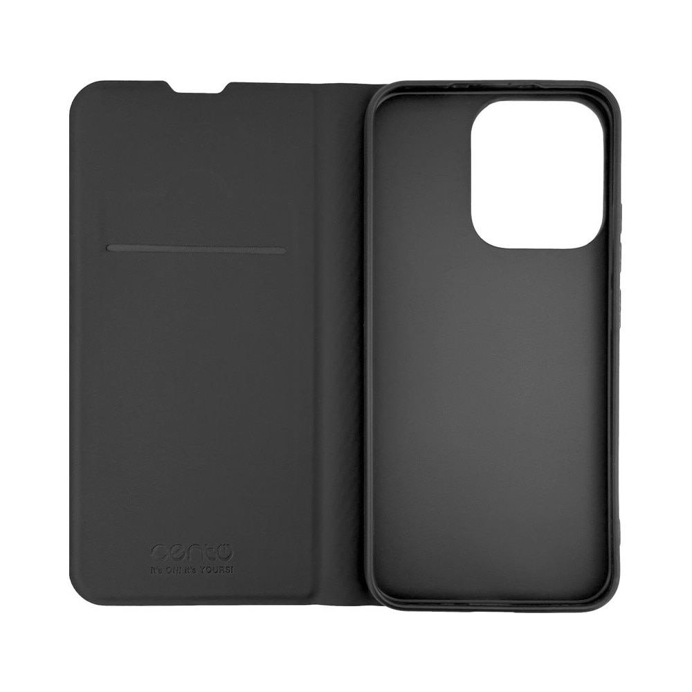 Husa de protectie tip carte CENTO Soho compatibila cu Oppo Reno14 F, Negru, Premium, Inchidere magnetica, Protectie Sporita, Anti soc, Anti zgarieturi, Functie de stand