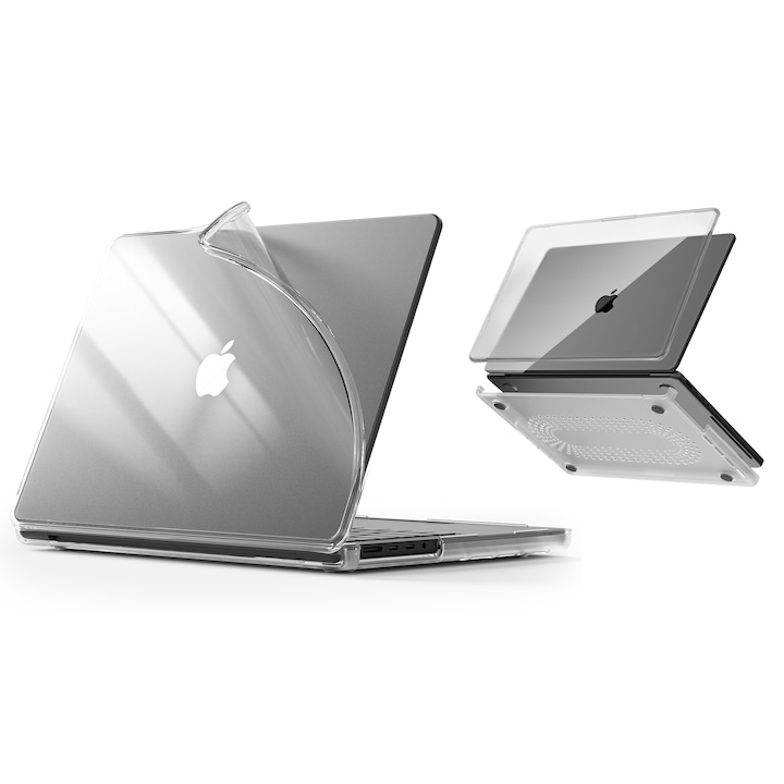 Husa EtuiTab transparenta flexibila pentru MacBook Air 13,6", protectie impotriva zgarieturilor, design modern, 2023-2025
