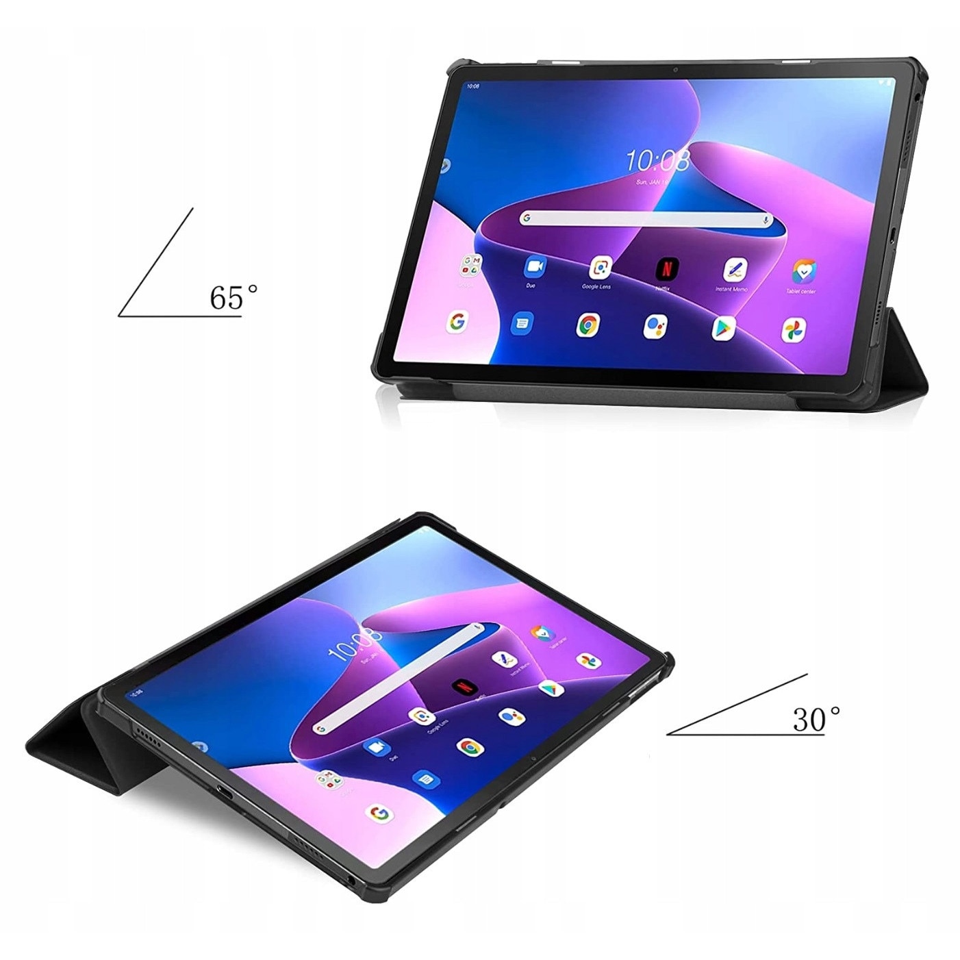 Husa tablete EtuiTab pentru Lenovo Tab M10 Plus 10.6 2022, culoare zloto-roza, functie suport, acces usor la sloturi.