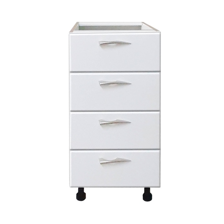 Corp inferior 4 sertare Padova, 40 cm, fete MDF alb