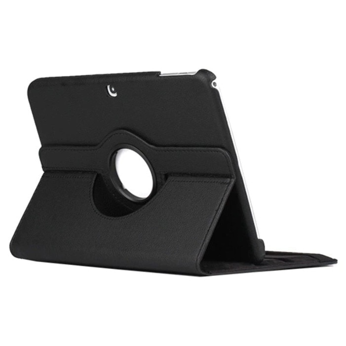 Husa 360 grade EtuiTab pentru Samsung Galaxy Tab 4 10.1, neagra, din piele ecologica, suport ajustabil