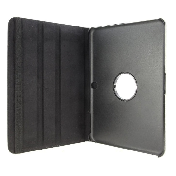 Husa 360 grade EtuiTab pentru Samsung Galaxy Tab 4 10.1, neagra, din piele ecologica, suport ajustabil