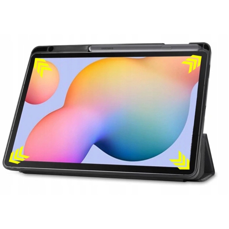 Husa pentru tableta EtuiTab, Samsung Galaxy Tab S6 Lite, neagra, cu suport si spatiu pentru stilou, 10.4 inch