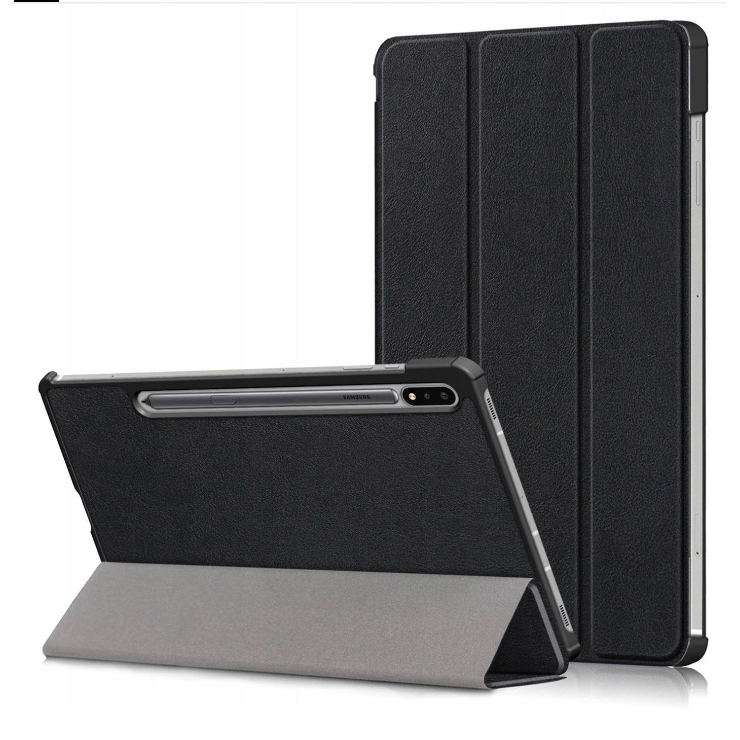 Husa tableta EtuiTab pentru Samsung Galaxy Tab S8+ Plus 12,4", ecologica, cu suport, microfibra, neagra