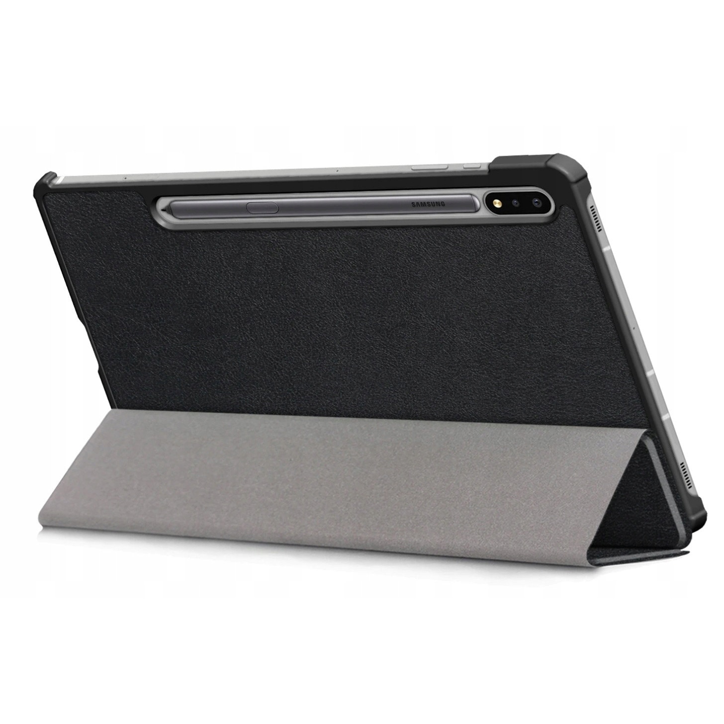 Husa tableta EtuiTab pentru Samsung Galaxy Tab S8+ Plus 12,4", ecologica, cu suport, microfibra, neagra