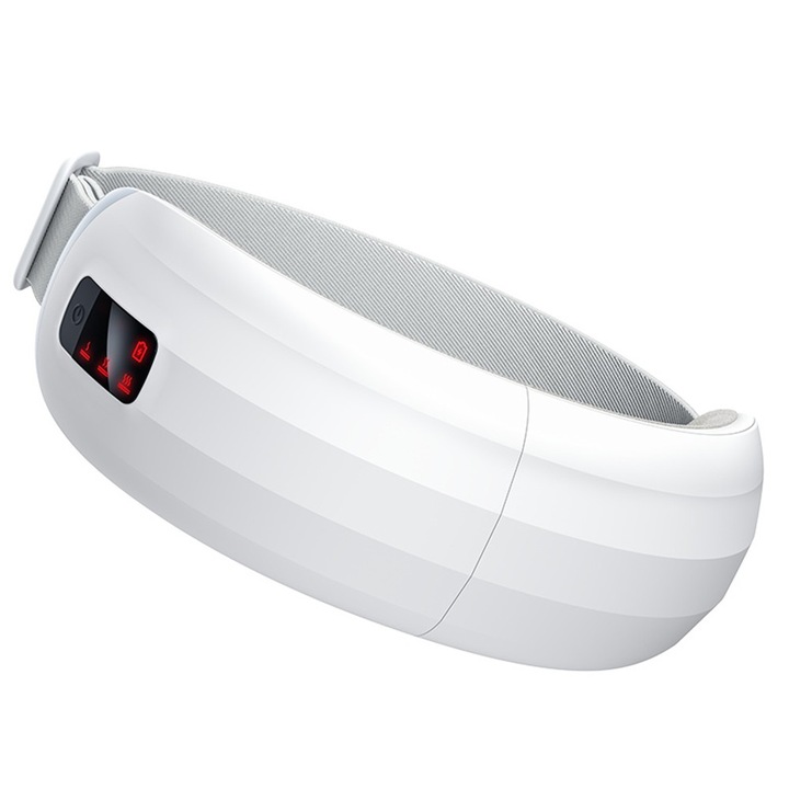 Aparat pentru masaj ocular Yesido – cu compresie termica reglabila, 3 niveluri de temperatura, reincarcabil Type-C, 600mAh – alb