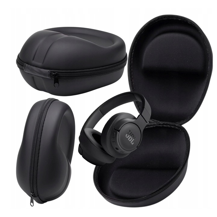 Husa de protectie EtuiTab pentru casti JBL TUNE 710BT/720BT/760NC/770NC, negru, 23x18x11cm, rezistenta la praf si umiditate