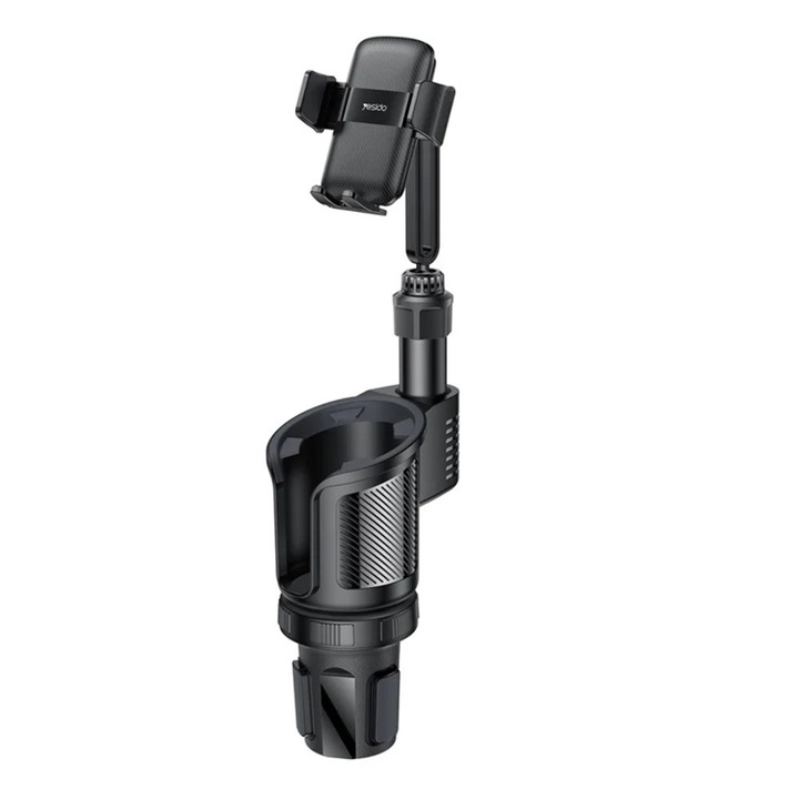 Suport auto pentru telefon/tableta Car Holder 2in1 (C273) Cup Storage and Phone Mount, Flexible Viewing Angles, for 4.7 to 7.2inches Phones Negru