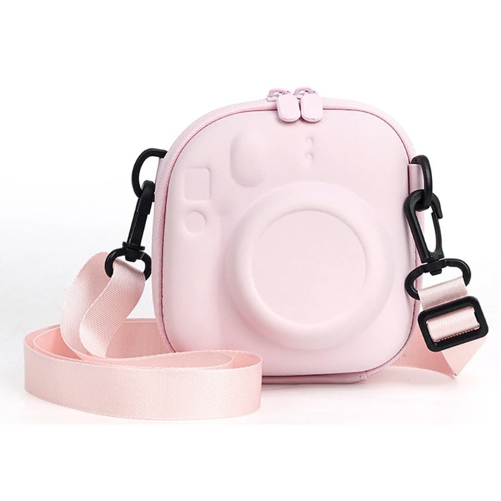 Husa de protectie EtuiTab pentru Fujifilm Instax Mini 12, roz, piele ecologica, dimensiuni 14x14x8,5cm
