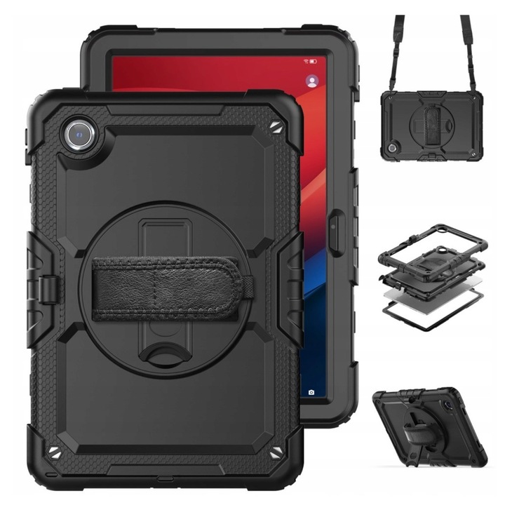 Husa tableta EtuiTab pentru LENOVO Idea Tab ZAFR0378PL 11", TPU si policarbonat, cu curea de umar, suport integrat